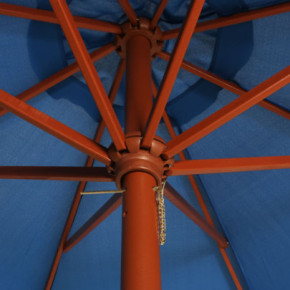 Umbrelă de soare din lemn - Albastru - 300 cm - Livrare gratuită 2