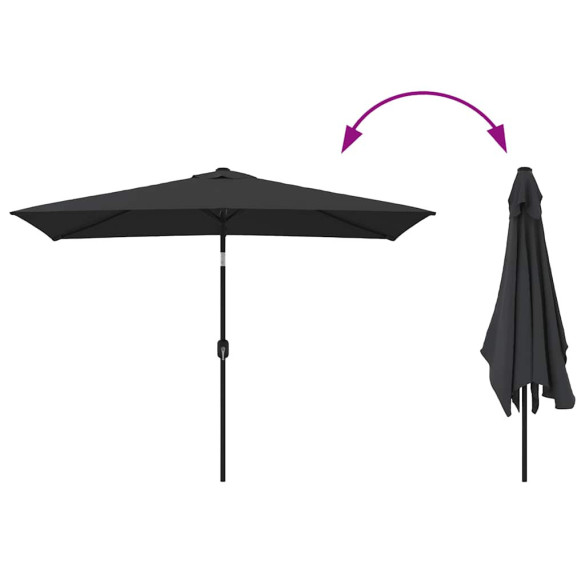 Umbrelă de soare exterior 300x200 cm - Negru | Livrare Gratuită