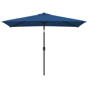 Umbrelă de soare albastru azur cu stâlp metalic - 300x200 cm 2
