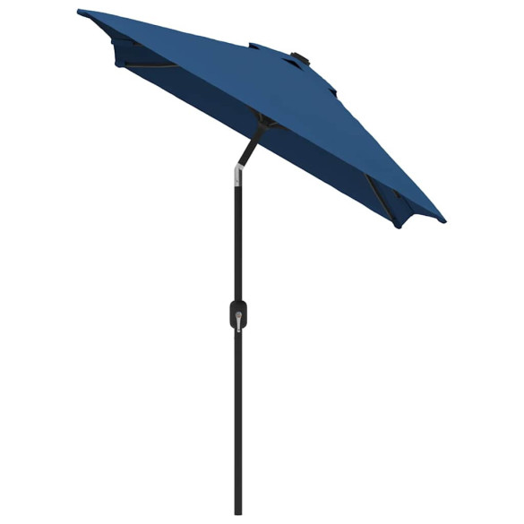 Umbrelă de soare albastru azur cu stâlp metalic - 300x200 cm
