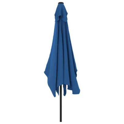 Umbrelă de soare albastru azur cu stâlp metalic - 300x200 cm