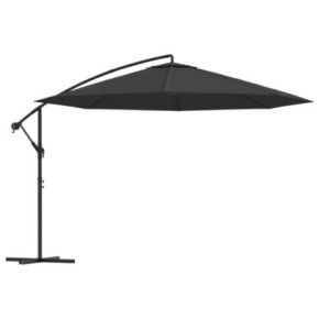 Umbrelă Consolă Grădină Aluminiu Negru 350 cm - Livrare Gratuită 2