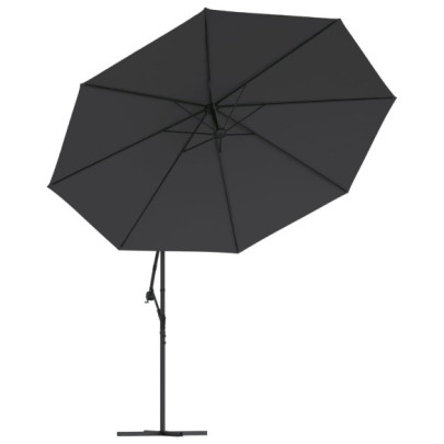 Umbrelă Consolă Grădină Aluminiu Negru 350 cm - Livrare Gratuită