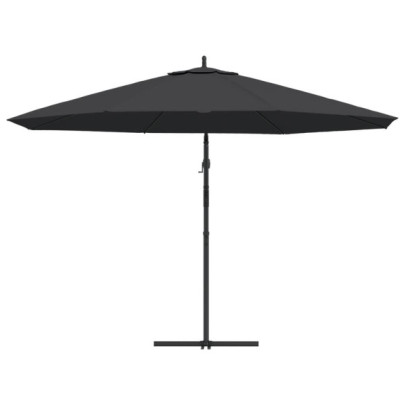 Umbrelă Consolă Grădină Aluminiu Negru 350 cm - Livrare Gratuită