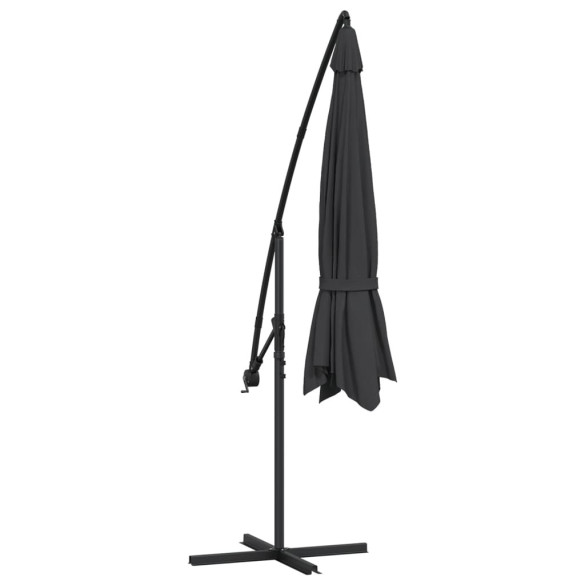 Umbrelă Consolă Grădină Aluminiu Negru 350 cm - Livrare Gratuită