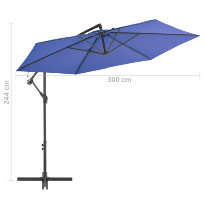 Umbrelă Consolă Grădină Aluminiu Albastru 300 cm - Livrare Gratuită