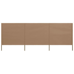 Paravan Anti-Vânt 3 Panouri Gri Taupe 400x160 cm
