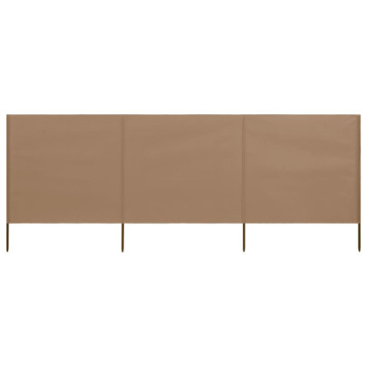 Paravan Anti-Vânt 3 Panouri Gri Taupe 400x160 cm