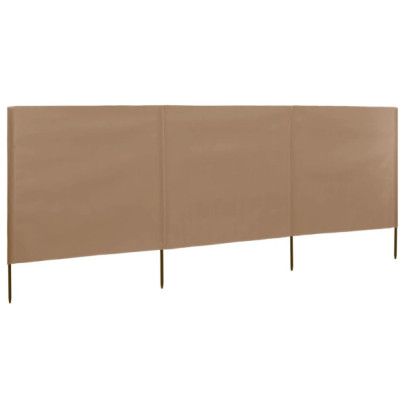 Paravan Anti-Vânt 3 Panouri Gri Taupe 400x160 cm