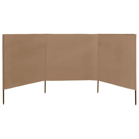 Paravan Anti-Vânt 3 Panouri Gri Taupe 400x160 cm