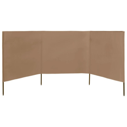 Paravan Anti-Vânt 3 Panouri Gri Taupe 400x160 cm
