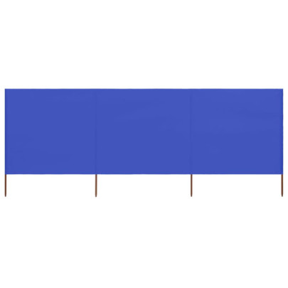 Paravan Anti-Vânt Textil 3 Panouri Azur 400x160 cm