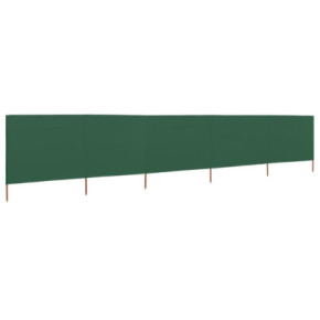 Paravan Anti-Vânt Textil 5 Panouri Verde 600x160 cm 2
