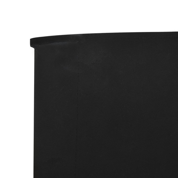 Paravan Anti-Vânt Negru 5 Panouri - 600x160 cm | Textil