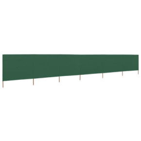 Paravan Anti-Vânt 6 Panouri Verde - Textil și Lemn 2