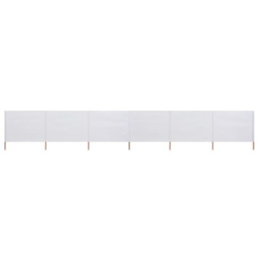 Paravan Anti-Vânt 6 Panouri Textil Alb | 800x160 cm