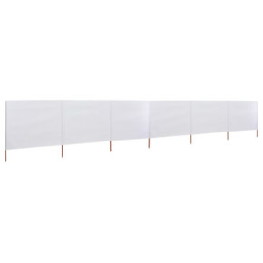 Paravan Anti-Vânt 6 Panouri Textil Alb | 800x160 cm 2