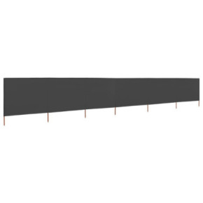 Paravan Anti-Vânt 6 Panouri Textil Antracit 800x160 cm 2
