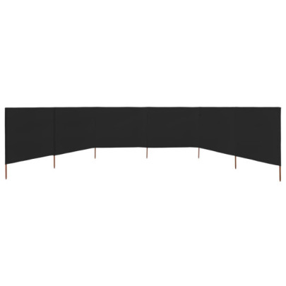 Paravan Anti-Vânt Negru 6 Panouri - 800x160 cm