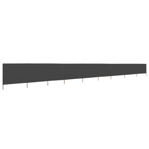 Paravan Anti-Vânt 9 Panouri Textil Antracit 1200x80 cm