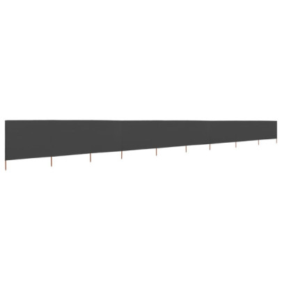 Paravan Anti-Vânt 9 Panouri Textil Antracit 1200x80 cm