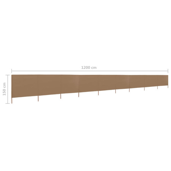 Paravan Anti-Vânt 9 Panouri Gri Taupe 1200x120 cm Paravan Anti-Vânt 9 Panouri Gri Taupe 1200x120 cm