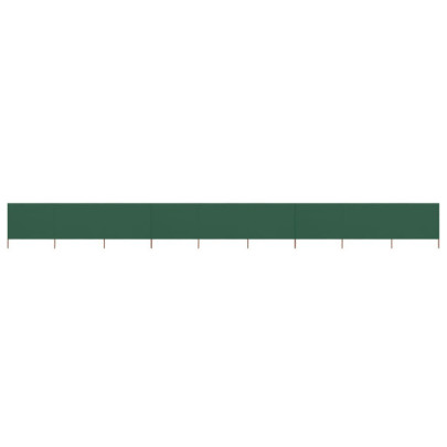 Paravan Anti-Vânt Verde 9 Panouri - 1200x160 cm - Textil