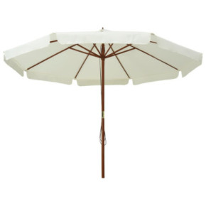 Umbrelă soare lemn 330 cm - Alb nisipiu - Livrare gratuită 2