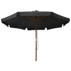 Umbrelă de soare din lemn, antracit, 330 cm - Livrare Gratuită 2