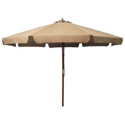 Umbrelă de soare exterior lemn, 330 cm gri taupe