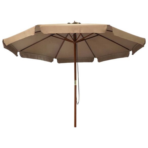 Umbrelă de soare exterior lemn, 330 cm gri taupe