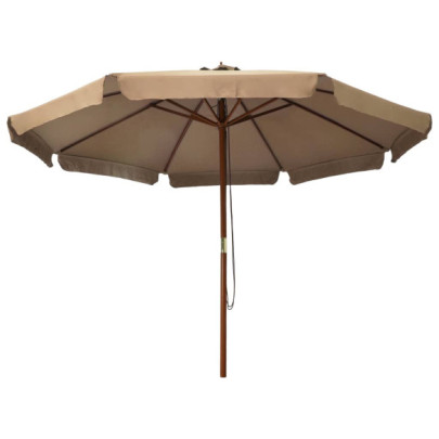 Umbrelă de soare exterior lemn, 330 cm gri taupe
