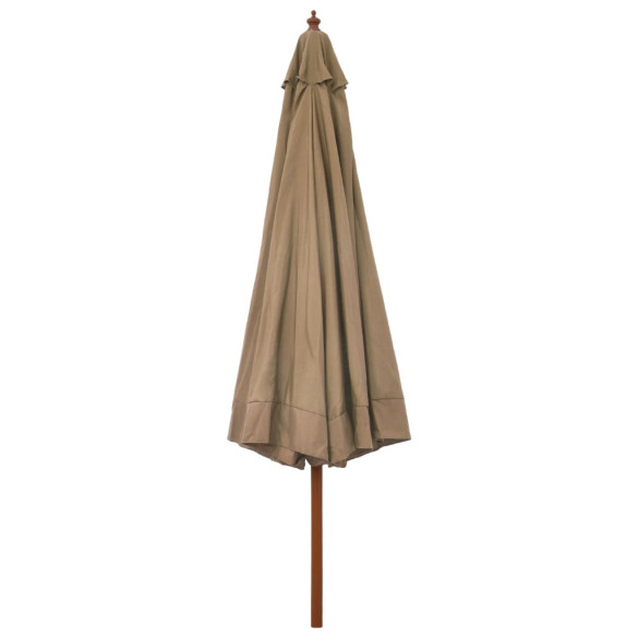 Umbrelă de soare exterior lemn, 330 cm gri taupe