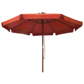 Umbrelă de soare exterior stâlp lemn cărămiziu 330 cm 2