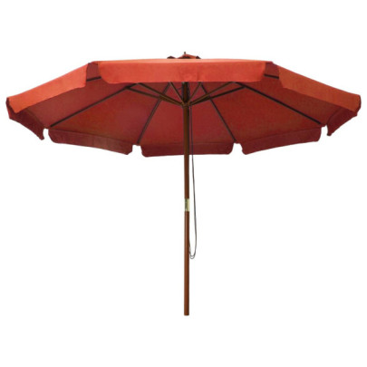 Umbrelă de soare exterior stâlp lemn cărămiziu 330 cm