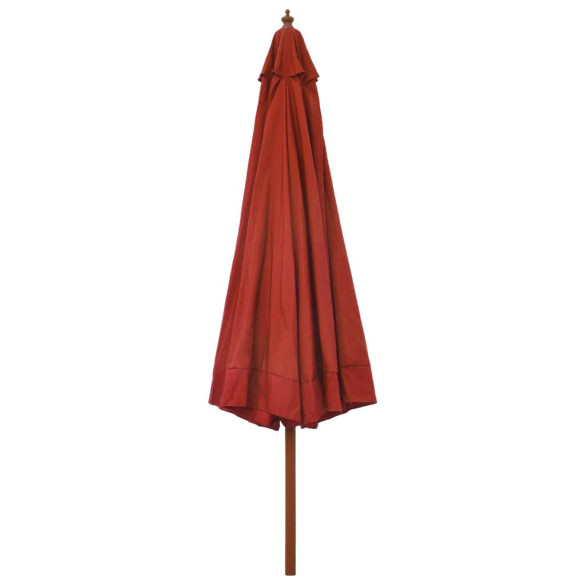 Umbrelă de soare exterior stâlp lemn cărămiziu 330 cm