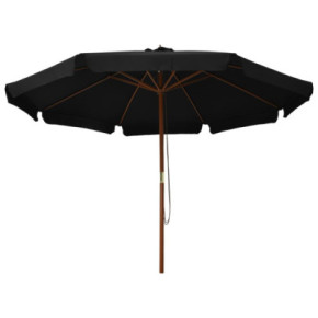 Umbrelă de soare din lemn, 330 cm - Negru | Livrare Gratuită 2