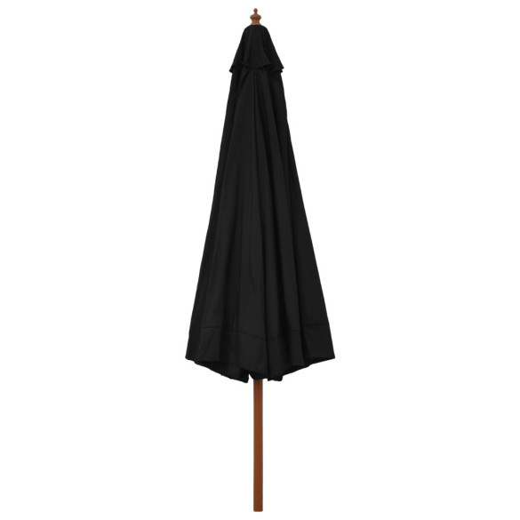 Umbrelă de soare din lemn, 330 cm - Negru | Livrare Gratuită