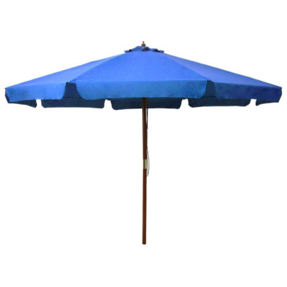 Umbrelă de soare exterior stâlp lemn - Azuriu 330 cm