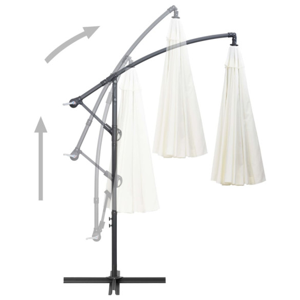 Umbrelă suspendată albă 3m cu stâlp aluminiu | Livrare gratuită Umbrelă suspendată albă 3m cu stâlp aluminiu | Livrare gratuită