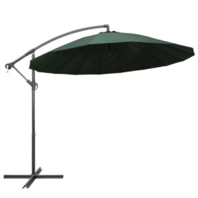 Umbrelă suspendată verde 3m cu bază aluminiu | Livrare gratuită