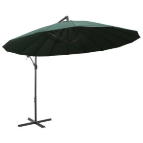 Umbrelă suspendată verde 3m cu bază aluminiu | Livrare gratuită 2