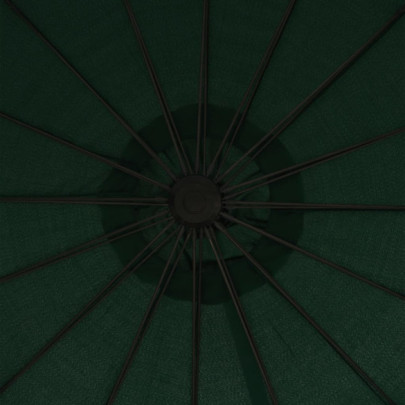 Umbrelă suspendată verde 3m cu bază aluminiu | Livrare gratuită