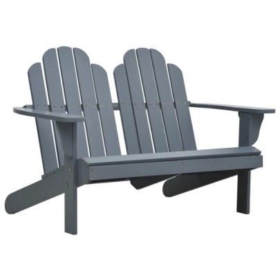 Scaun Adirondack dublu - gri - lemn