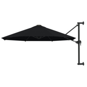 Umbrelă de perete 300 cm, negru - Protecție UV | Livrare Gratuită