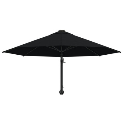 Umbrelă de perete 300 cm, negru - Protecție UV | Livrare Gratuită