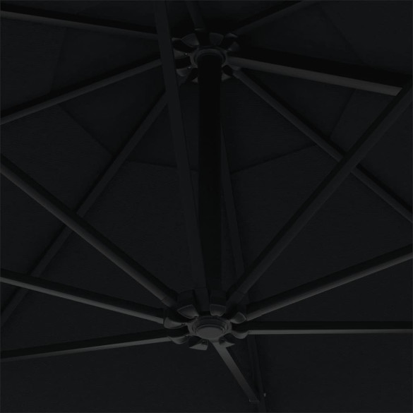 Umbrelă de perete 300 cm, negru - Protecție UV | Livrare Gratuită