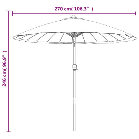 Umbrelă de soare exterior 270 cm - Aluminiu Antracit Umbrelă de soare exterior 270 cm - Aluminiu Antracit