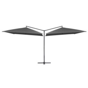 Umbrelă de soare dublă cu stâlp din oțel - 250x250 cm