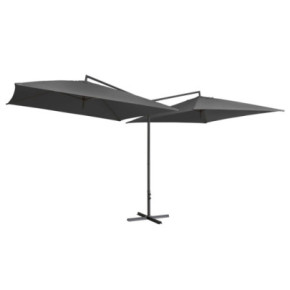 Umbrelă de soare dublă cu stâlp din oțel - 250x250 cm 2